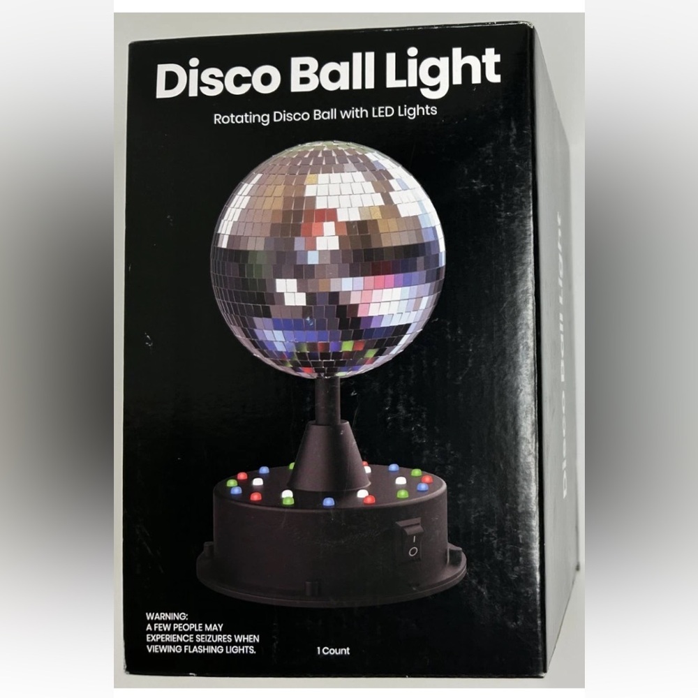 Rotating Disco Ball with LED Lights with Base NEW IN BOX